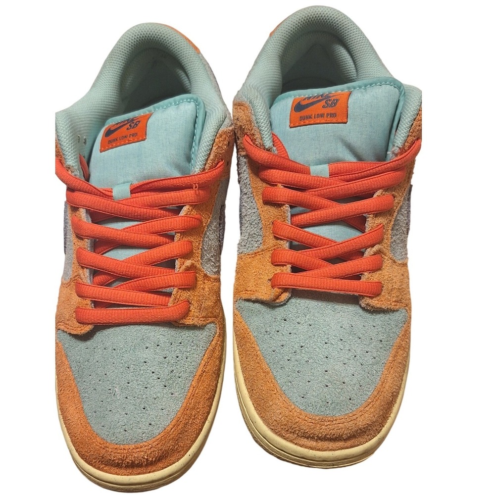 Nike SB Dunk Low Pro Premium Orange Aqua Shaggy Suede Sneakers Mens 11.5 - Picture 4 of 7